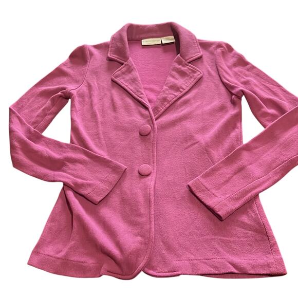 Worthington Woman Size Small Raspberry Knit Blazer Jacket Snaps Office - Picture 4 of 9